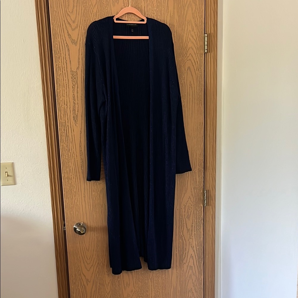 Lane Bryant Navy Sparkling Ribbed Sweater